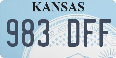 KS license plate 983DFF