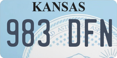 KS license plate 983DFN