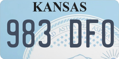 KS license plate 983DFO