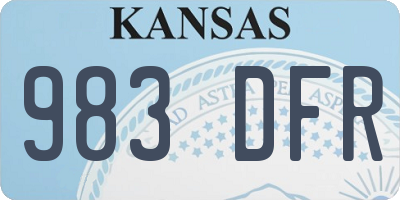 KS license plate 983DFR