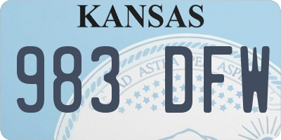 KS license plate 983DFW