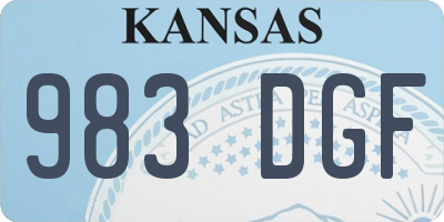 KS license plate 983DGF