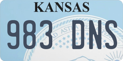 KS license plate 983DNS