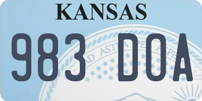 KS license plate 983DOA