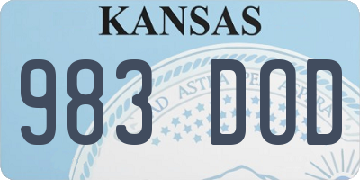 KS license plate 983DOD