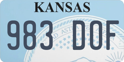KS license plate 983DOF