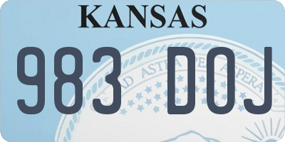 KS license plate 983DOJ