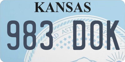 KS license plate 983DOK