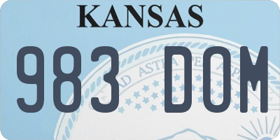 KS license plate 983DOM