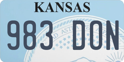KS license plate 983DON