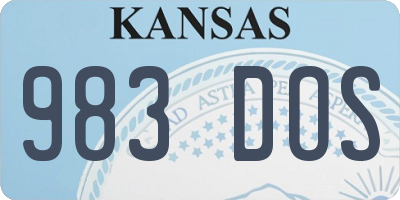 KS license plate 983DOS