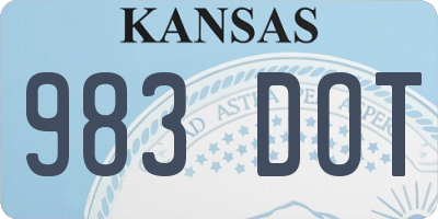 KS license plate 983DOT