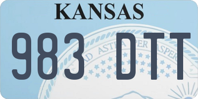KS license plate 983DTT