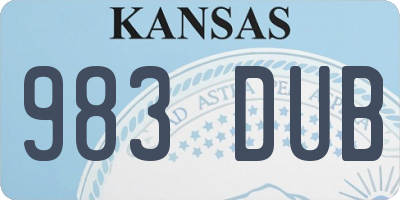 KS license plate 983DUB