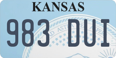 KS license plate 983DUI