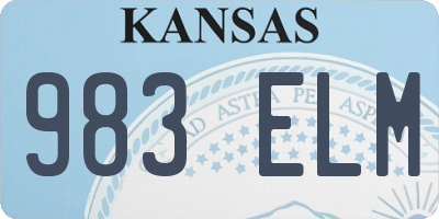 KS license plate 983ELM
