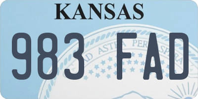 KS license plate 983FAD