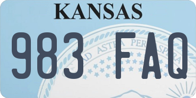 KS license plate 983FAQ
