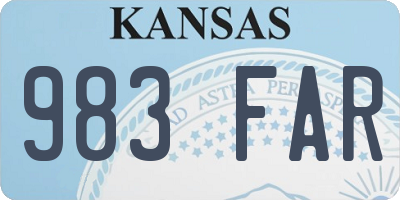 KS license plate 983FAR