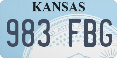 KS license plate 983FBG