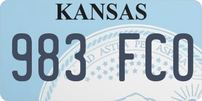 KS license plate 983FCO