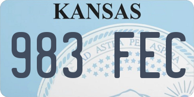 KS license plate 983FEC