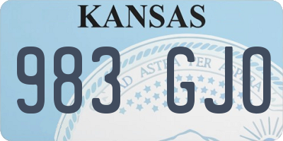 KS license plate 983GJO