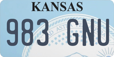 KS license plate 983GNU