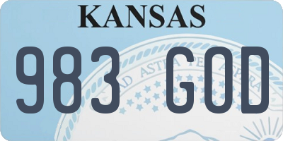 KS license plate 983GOD