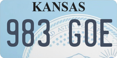 KS license plate 983GOE