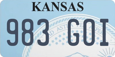 KS license plate 983GOI