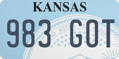 KS license plate 983GOT