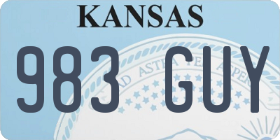 KS license plate 983GUY