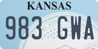 KS license plate 983GWA