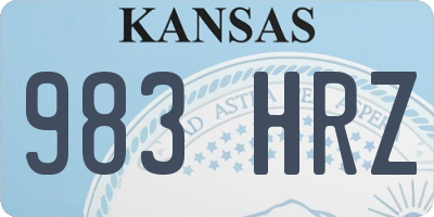 KS license plate 983HRZ