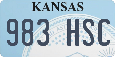KS license plate 983HSC