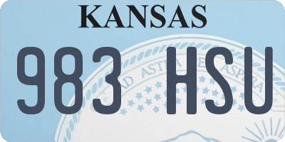 KS license plate 983HSU