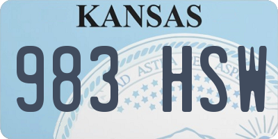 KS license plate 983HSW