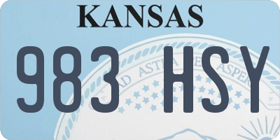 KS license plate 983HSY