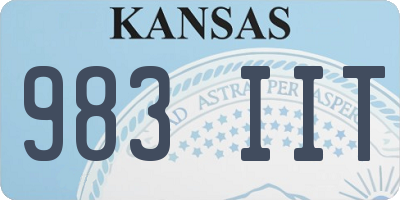 KS license plate 983IIT