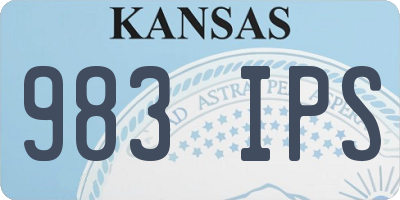 KS license plate 983IPS