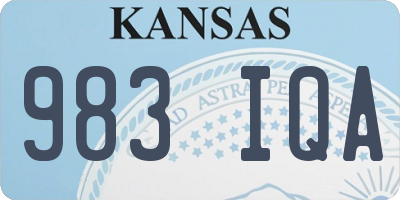 KS license plate 983IQA