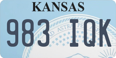 KS license plate 983IQK