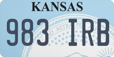 KS license plate 983IRB