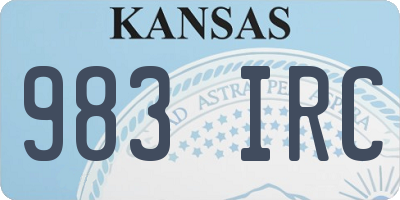 KS license plate 983IRC