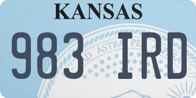 KS license plate 983IRD