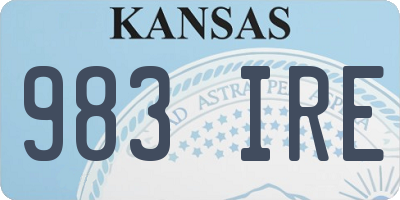 KS license plate 983IRE