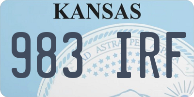 KS license plate 983IRF