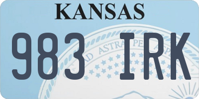KS license plate 983IRK