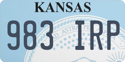 KS license plate 983IRP